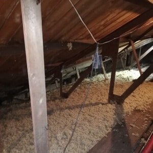Inside loft space at Ceiling of Methodist Church, Blackwood.